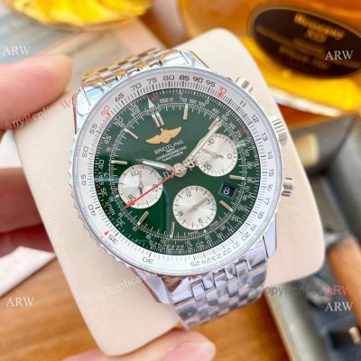 Swiss 7750 Breitling Navitimer Watch Green Dial Stainless steel 43mm